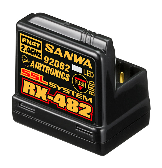 Sanwa RX482 (FHSS-4, SSL) Telemetry "Built-in" Antenna Receiver - 107A41257A