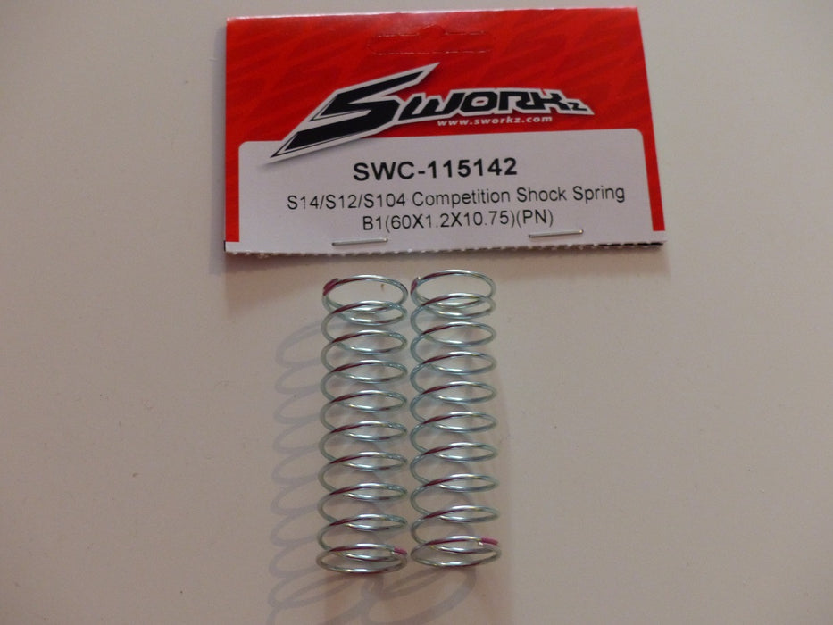 SWORKz S14/S12/S104 Competition Shock SpringB1 - 60X1.2X10.75 (2) 115142