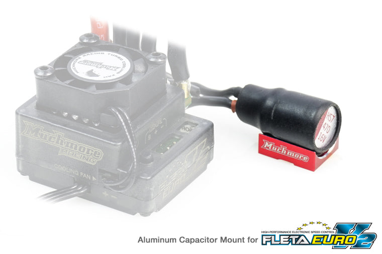 MUCHMORE Aluminum Capacitor Mount Red for FLETA EURO V2 (1) MR-ACMR