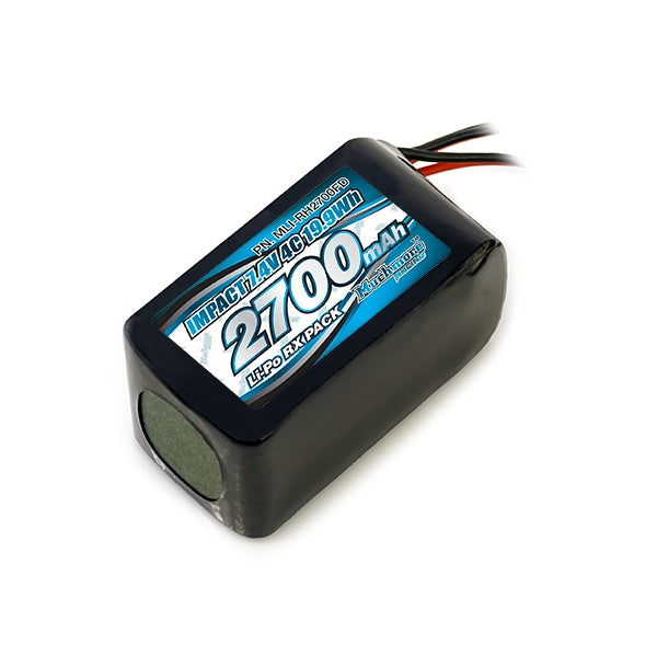MUCHMORE IMPACT Li-Po Battery 2700mAh/7.4V 4C Hmp Size for Receiver (1) MLI-RH2700FD