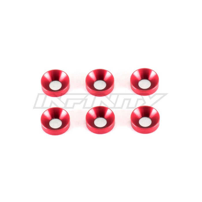 Infinity 3MM COUNTERSUNK WASHERS - RED (6) T077
