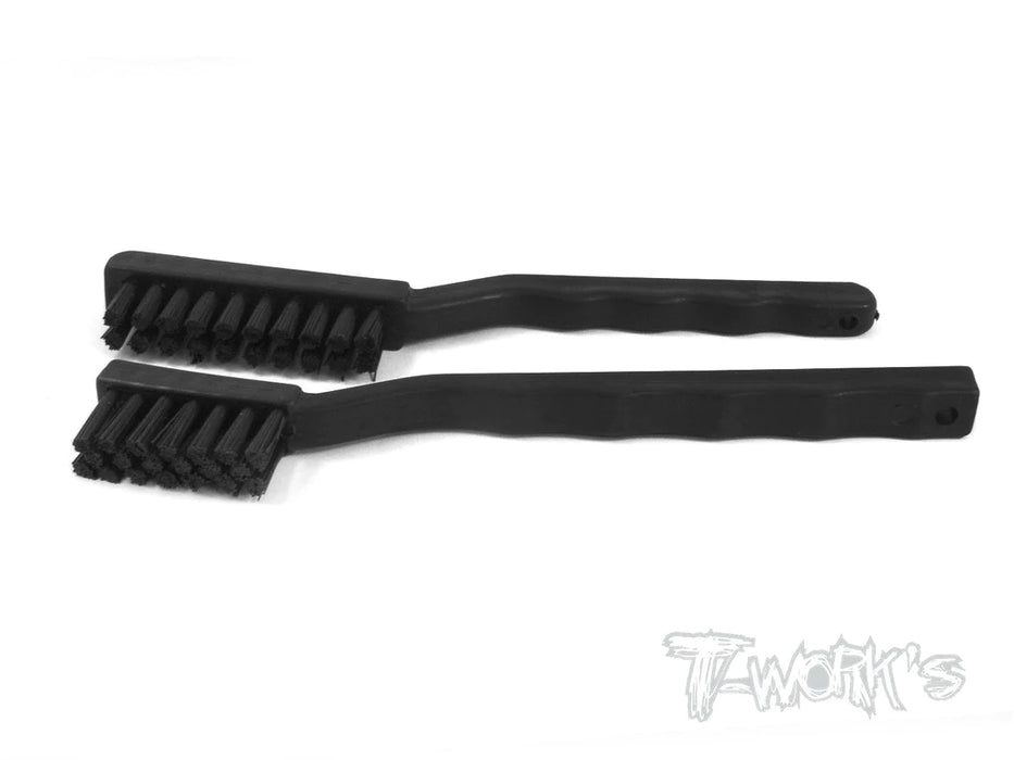 T-Works TA-062 Area Tooth Cleaning Nylon Bristle Brush Black - SET (2)