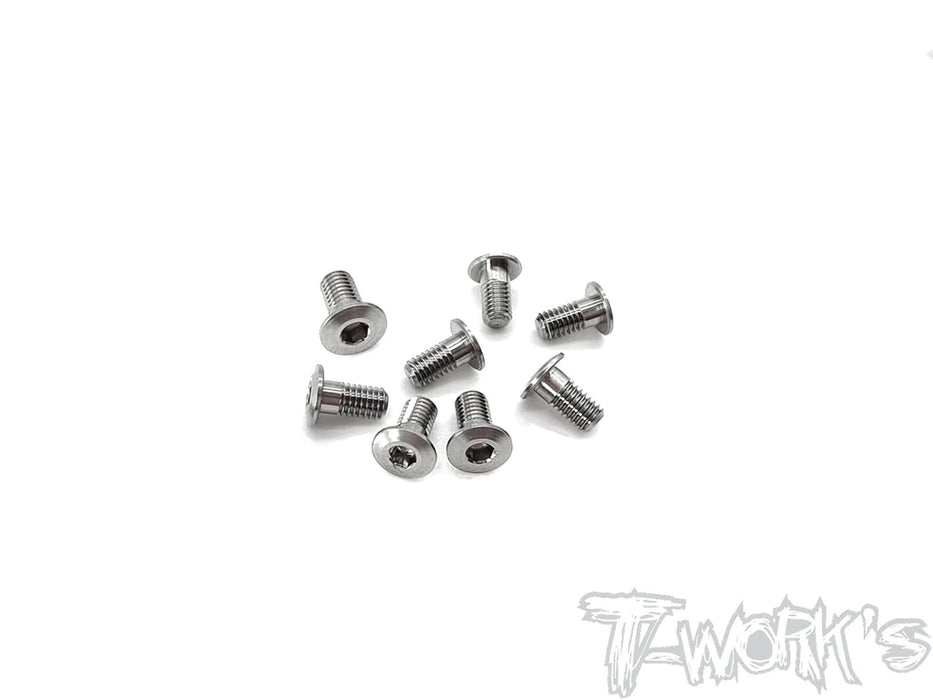 T-Works TSS-306LP 3x6mm 64 Titanium Hex Socket Head Low Profile Half Thread Screws (8)