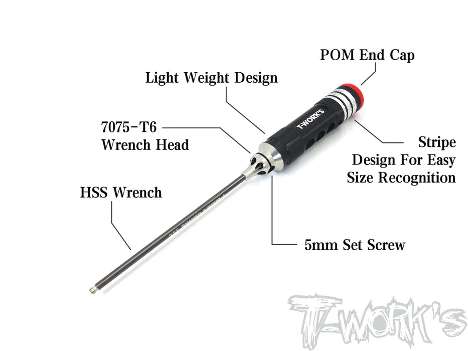 T-Works TT-058-BS Ball Allen Wrench Set - 2.0 / 2.5 / 3.0mm x 120mm (3)