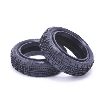 Schumacher FUSION SLIM 1/10 2WD FRONT Offroad Tires (2) - YELLOW - U6901