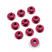 4mm Aluminum Serrated Lock Nut 10pcs (RD)