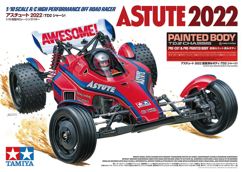 Tamiya Astute 2022 Pre-painted Body 1/10 2WD Buggy TD2 - 47482 (ohne ESC)