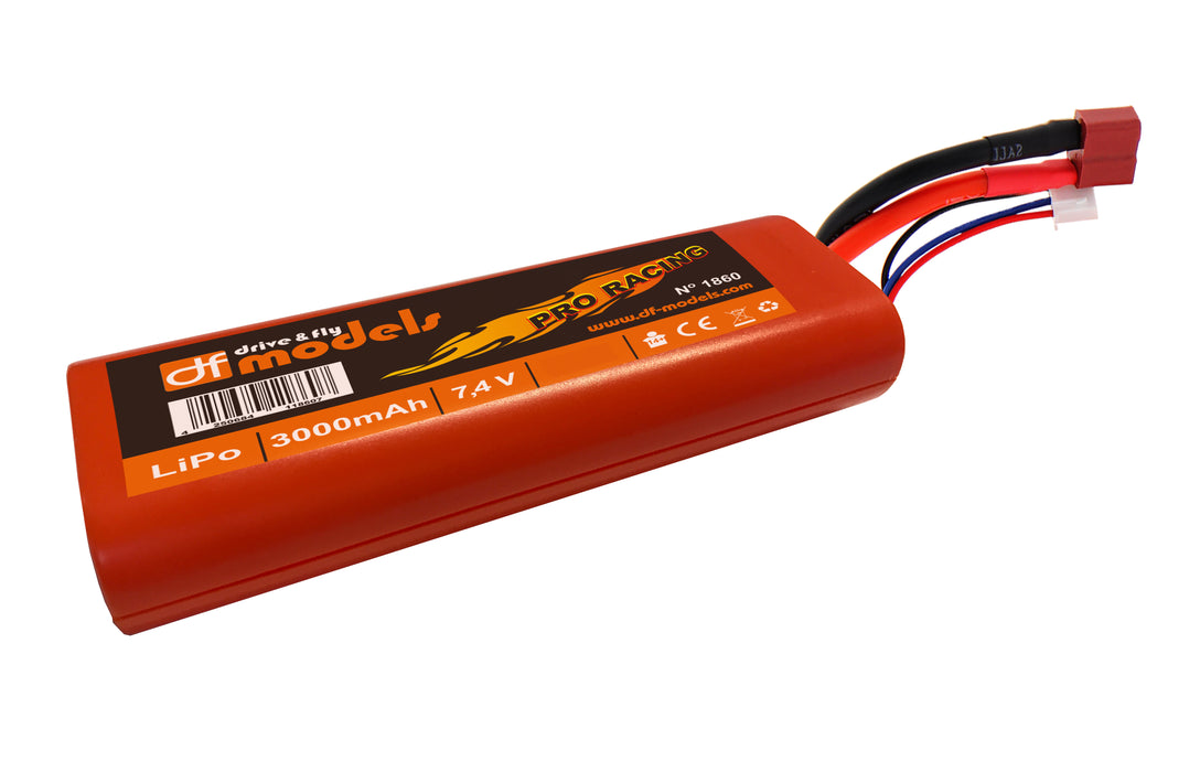 DF-Models Lipo Akku 2S - 7.4 Volt - 3000mAh  45C - rund