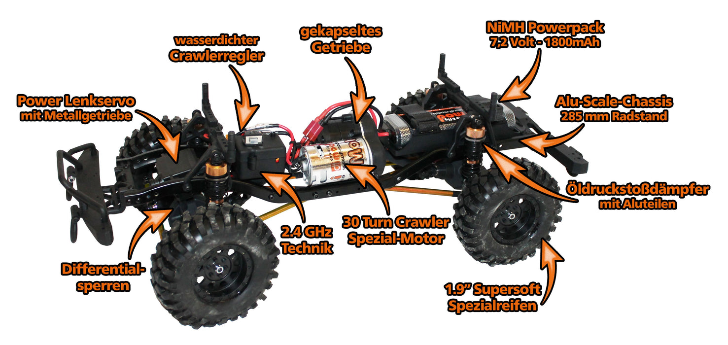 DF-Models DF-4S Crawler - silber - mit Licht - RTR