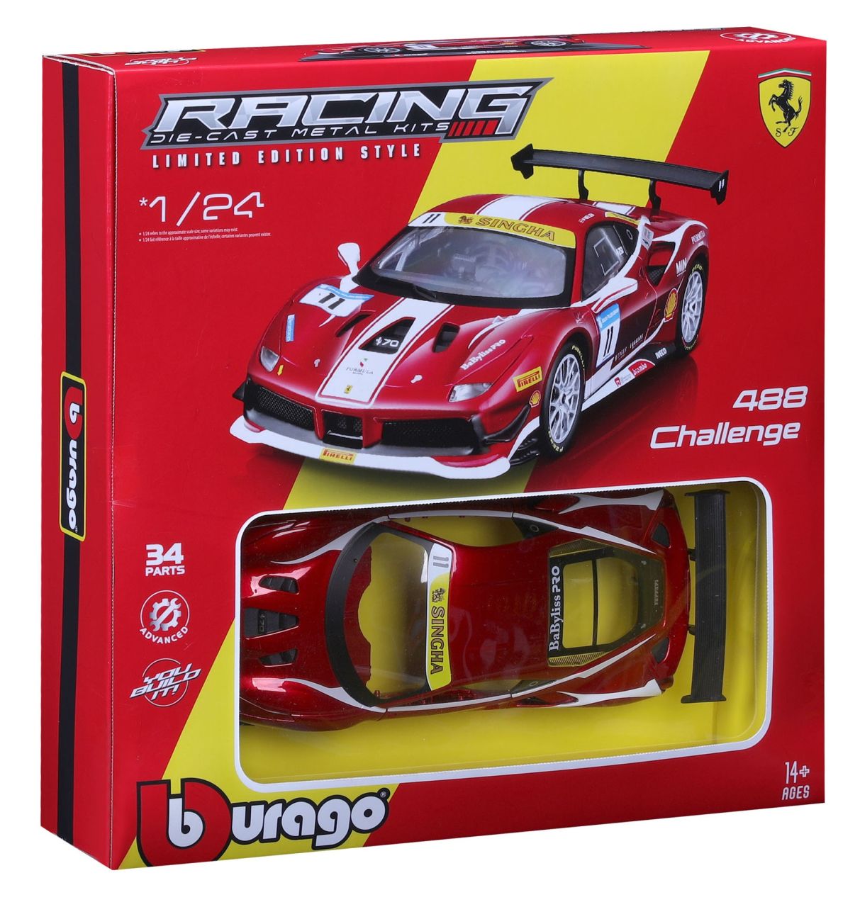 Ferrari Racing Bausatz 488 Challenge 1/24 rot - RCXX - RC Racing Shop | RC Models | Tuning & Spare Parts for Professionals