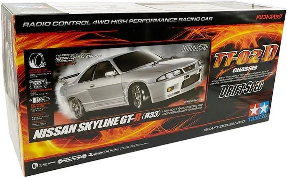 Tamiya Nissan Skyline 1/10 GT-R R33 TT-02D Drift Spec - 58604A (ohne ESC)