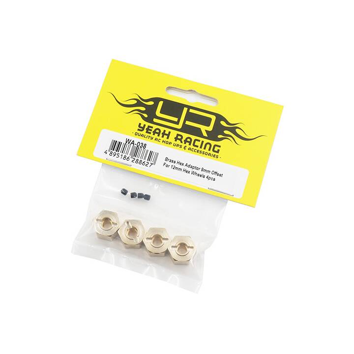 Brass Hex Adaptor 9mm Offset 7.8g each For 12mm Hex Wheels 4pcs - WA-038