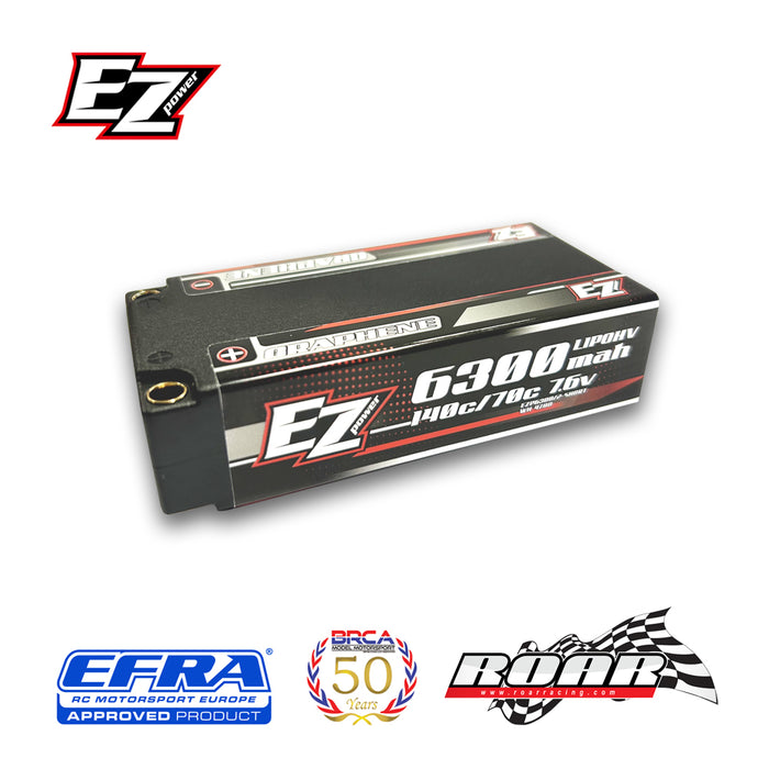 EZ POWER LIPO SHORTY 6300MAH "Long-Run" 7,6V 2S 140/70C HV GRAPHENE - 5MM