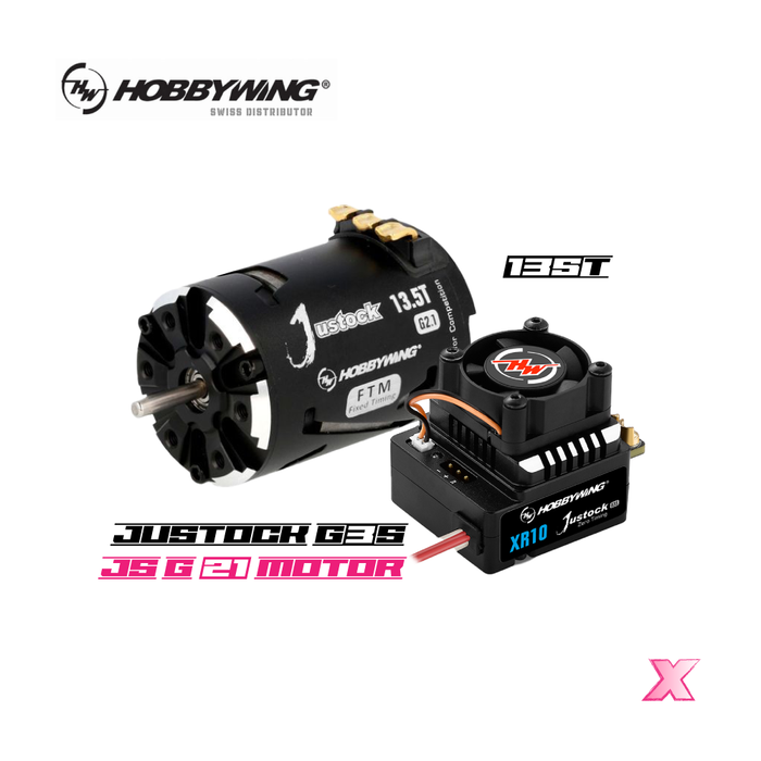 Hobbywing XeRun XR10 Justock COMBO - Justock G3S + Justock 3650 SD G2.1 Motor 13.5T