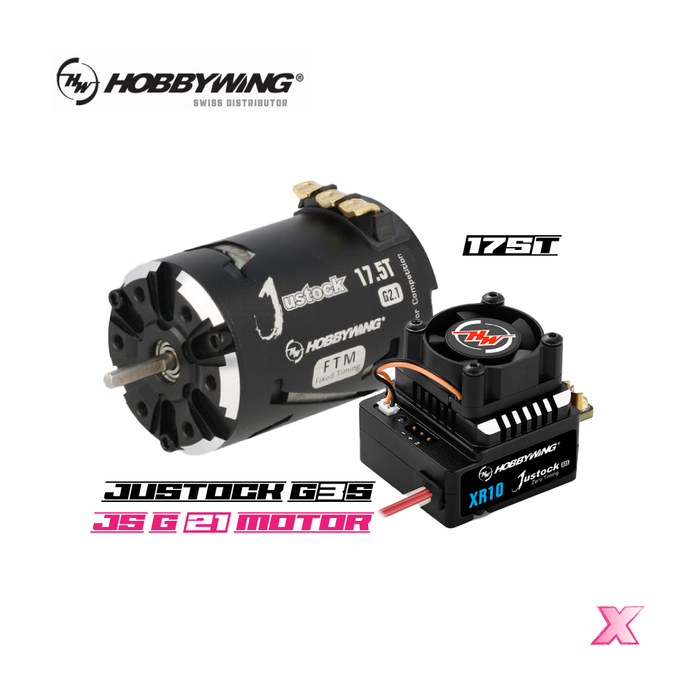 Hobbywing XeRun XR10 Justock COMBO - Justock G3S + Justock 3650 SD G2.1 Motor 17.5T