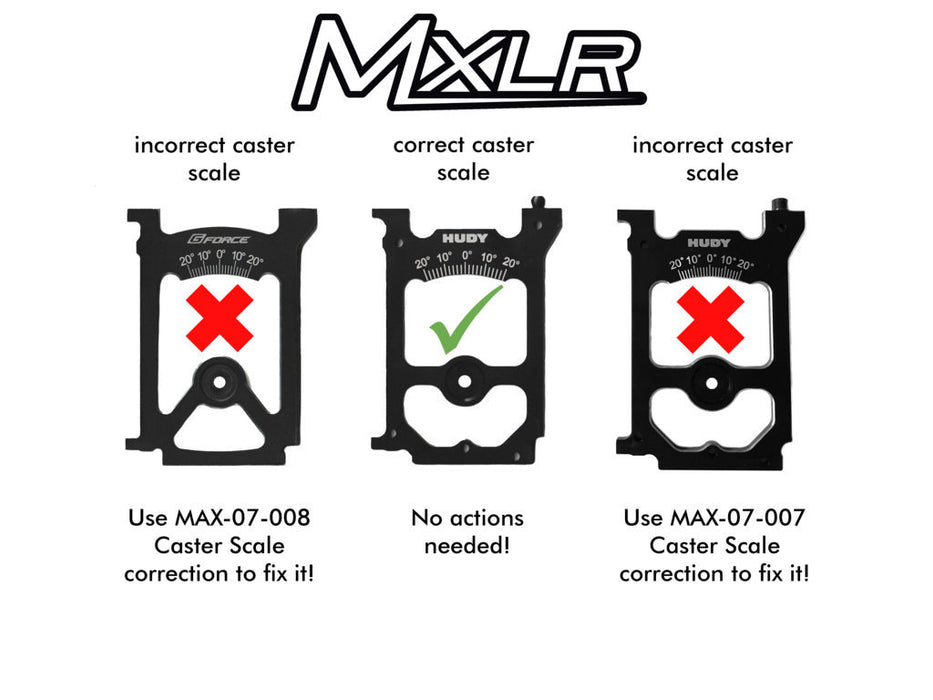 MXLR Setup System Caster correction (for HUDY 1/10 TC Alloy System) - MAX-07-007