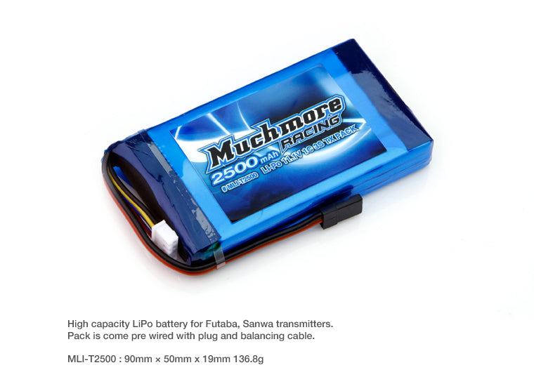 MUCHMORE Much More LiPo Tx Battery 2500mAh 11.1V (Futaba, Sanwa) (1) MLI-T2500