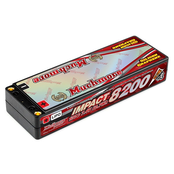 MUCHMORE IMPACT [Silicon Graphene] Max-Punch FD4 Li-Po Battery 8200mAh/7.4V 130C Flat Hard Case (1) MLSG-MP8200