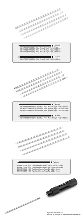 MUCHMORE HISS Tip Allen Wrench Repl. Tip 0.05inchx100mm (1) MR-HRT005IP