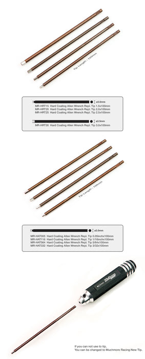 MUCHMORE Hard Coating Allen Wrench Repl. Tip 2.5x100mm (1) MR-HRT25