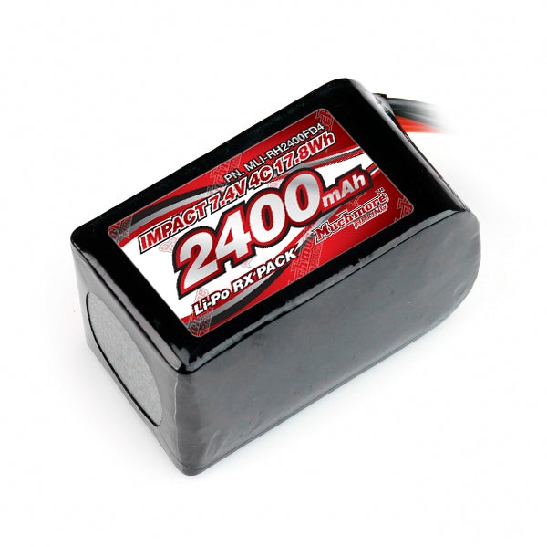 MUCHMORE IMPACT FD4 Li-Po Battery 2400mAh/7.4V 4C Hmp Size for Receiver  (1) MLI-RH2400FD4