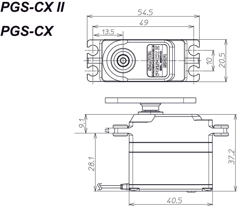 Sanwa PGS-CX2 SXR Response (0.11s/26.5kg/7.4V) Coreless Servo - 107A54526A