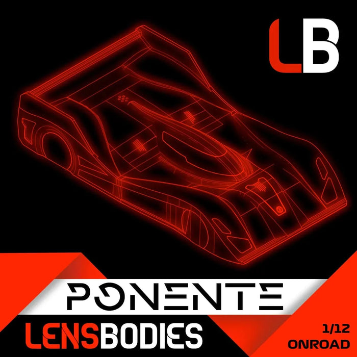 Lens Bodies PONENTE 1/12 Onroad Body Lexan Shell - ULTRA Light Weight