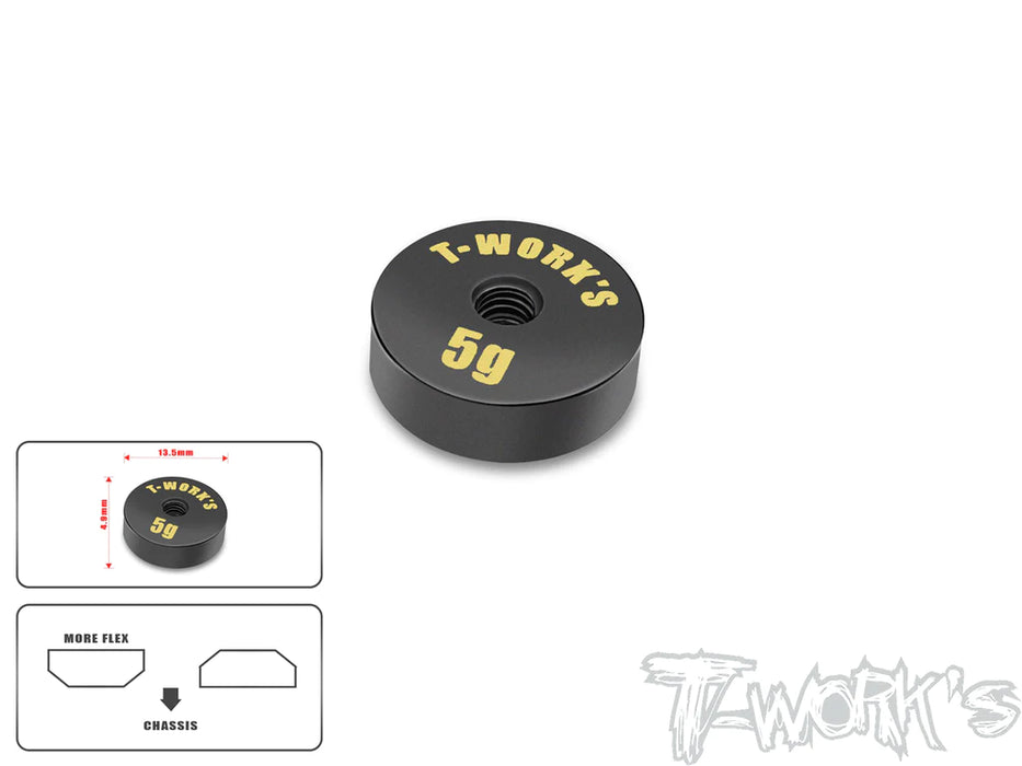 T-Works TA-066-M Anodized Precision Balancing Brass Weights 5g VERSION (1) 13.5x4.9mm