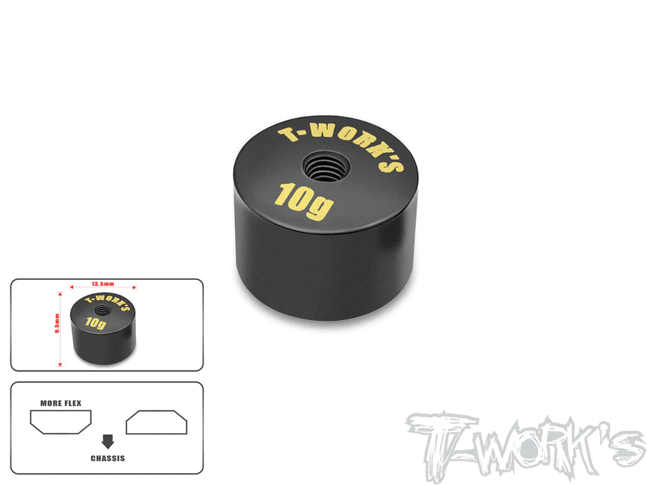 T-Works TA-067-M Anodized Precision Balancing Brass Weights 10g VERSION 2 (1) 13.5x9.5mm