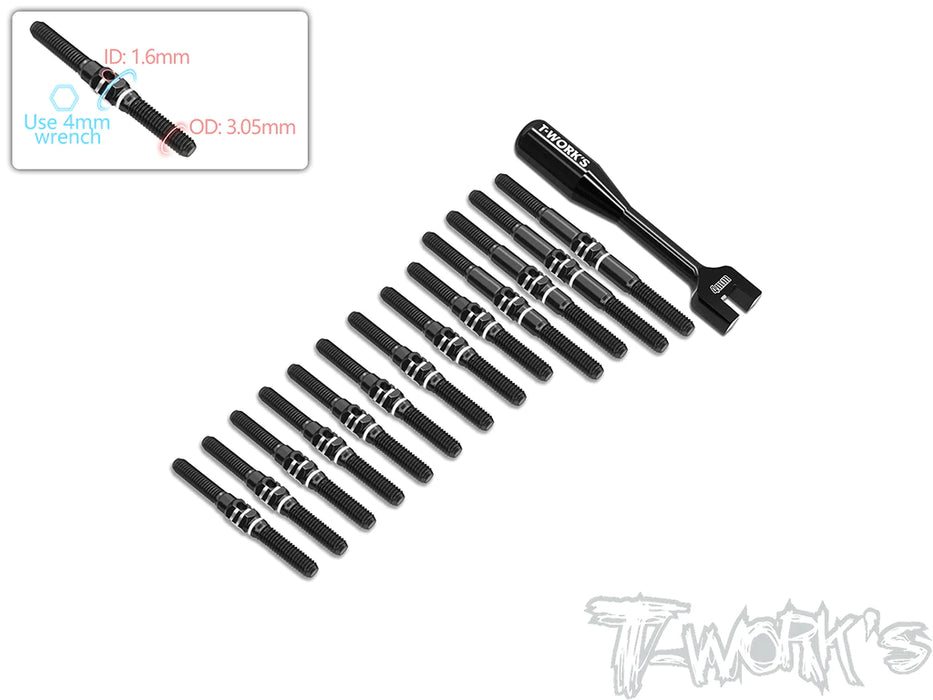 T-Works TBB-A800R 64 Titanium Black Coating Turnbuckle Set for Awesomatix A800R