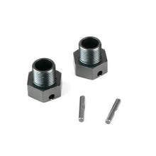 Tekno Wheel Hubs (+4mm offset, 17mm, gun metal ano, w/pins, 2pcs) - TKR9673
