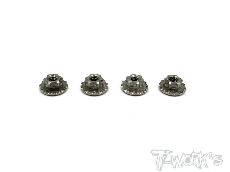 T-Works TP-034 64 Titanium Light Weight large-contact Serrated M4 Wheel Nuts (4)