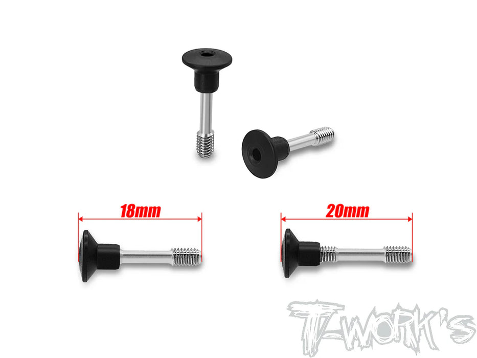 T-Work's TP-205-B 64 Titanium Adjustable Body Shell Front End Downtravel Screw ( M3 x 18mm) 2pcs. ( Xray, Xpress )