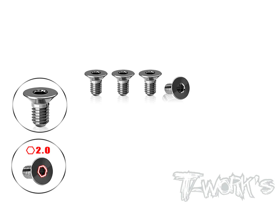 T-Works TTP-800R-A 64 Titanium Centering Screw 3x6mm for Awesomatix A800R - 4pcs.