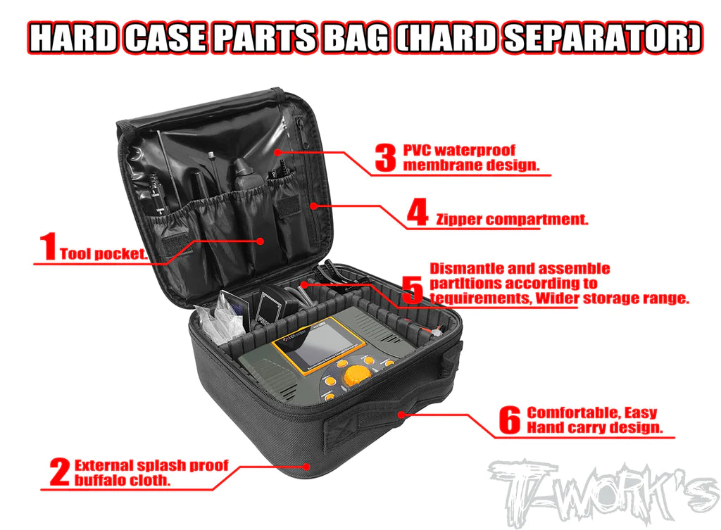 T-Works TT-075-F Hard Case Parts Bag (Hard Separator) (1) - RCXX - rc racing for professionals