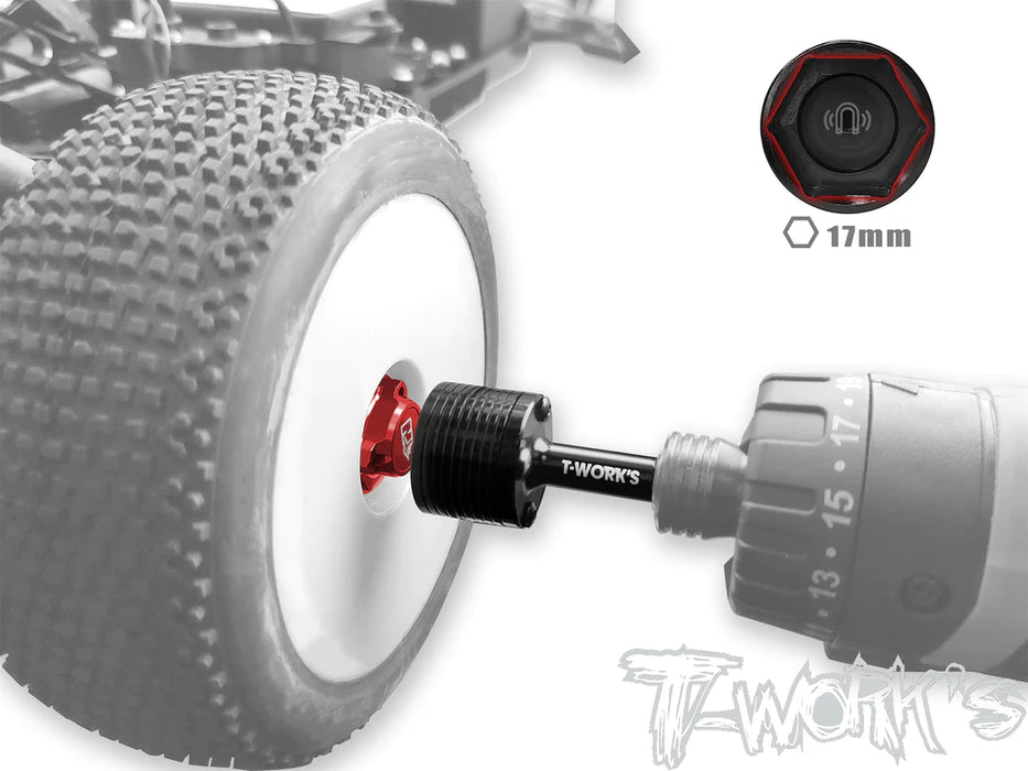 T-Works TT-087-17 17mm Aluminium Magnetic Nut Driver Attachment (1)