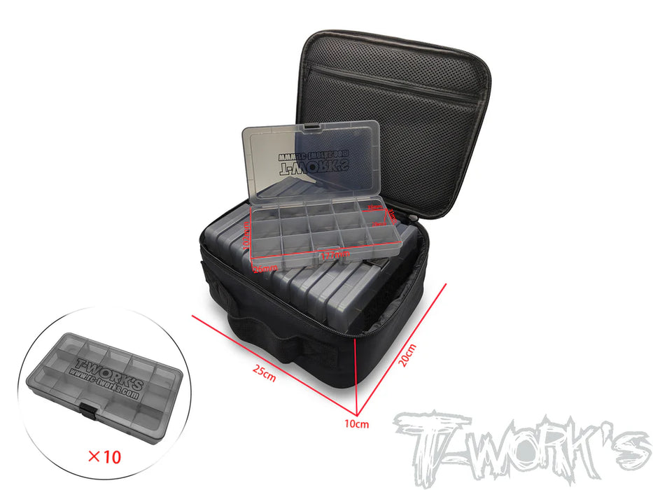 T- Work's TT-119-B Multi-function Bag with 10 of 15 Case Hardware Storage Boxes