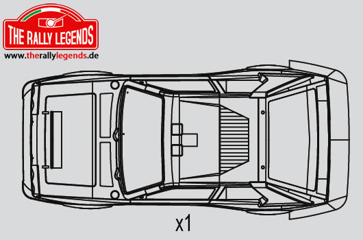 Rally Legends Lancia Delta S4 Group B clear body with martini decals