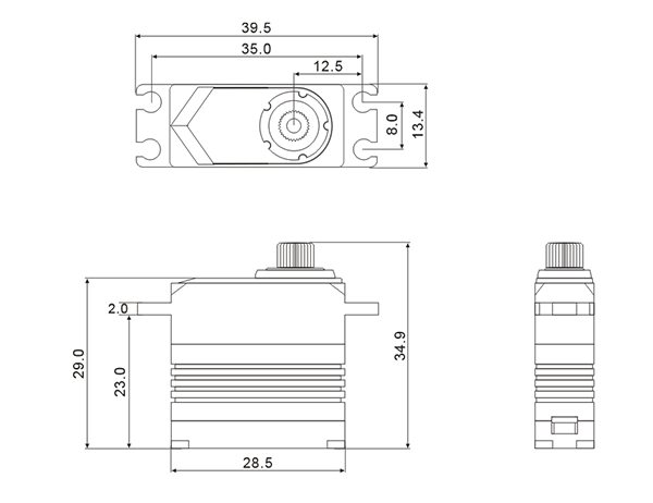 SRT Servo M11 1/12 Pan Car HV (0.055s/8.4V/9kg) Coreless